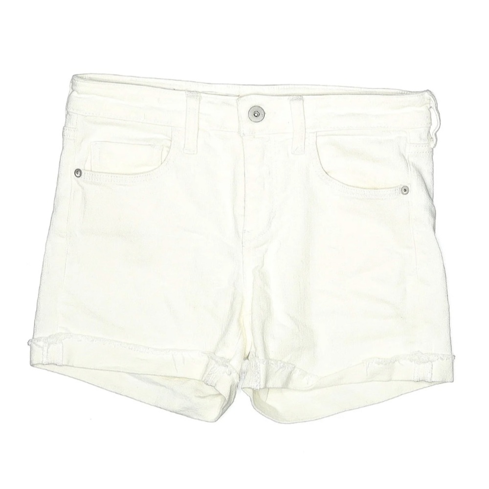 Anthropologie PILCRO ULTRA HIGH-RISE SLIM DENIM SHORTS (size: 25) (ivory)